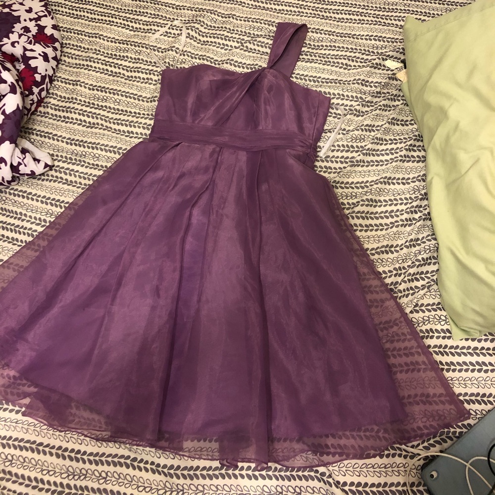 One shoulder cocktail dress.